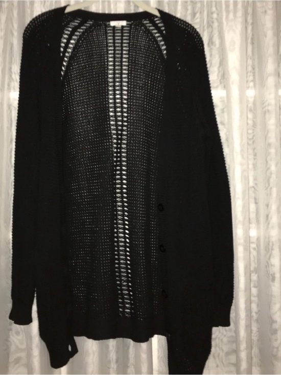 bp Sweaters - bp Black Open-Weave Button Cardigan